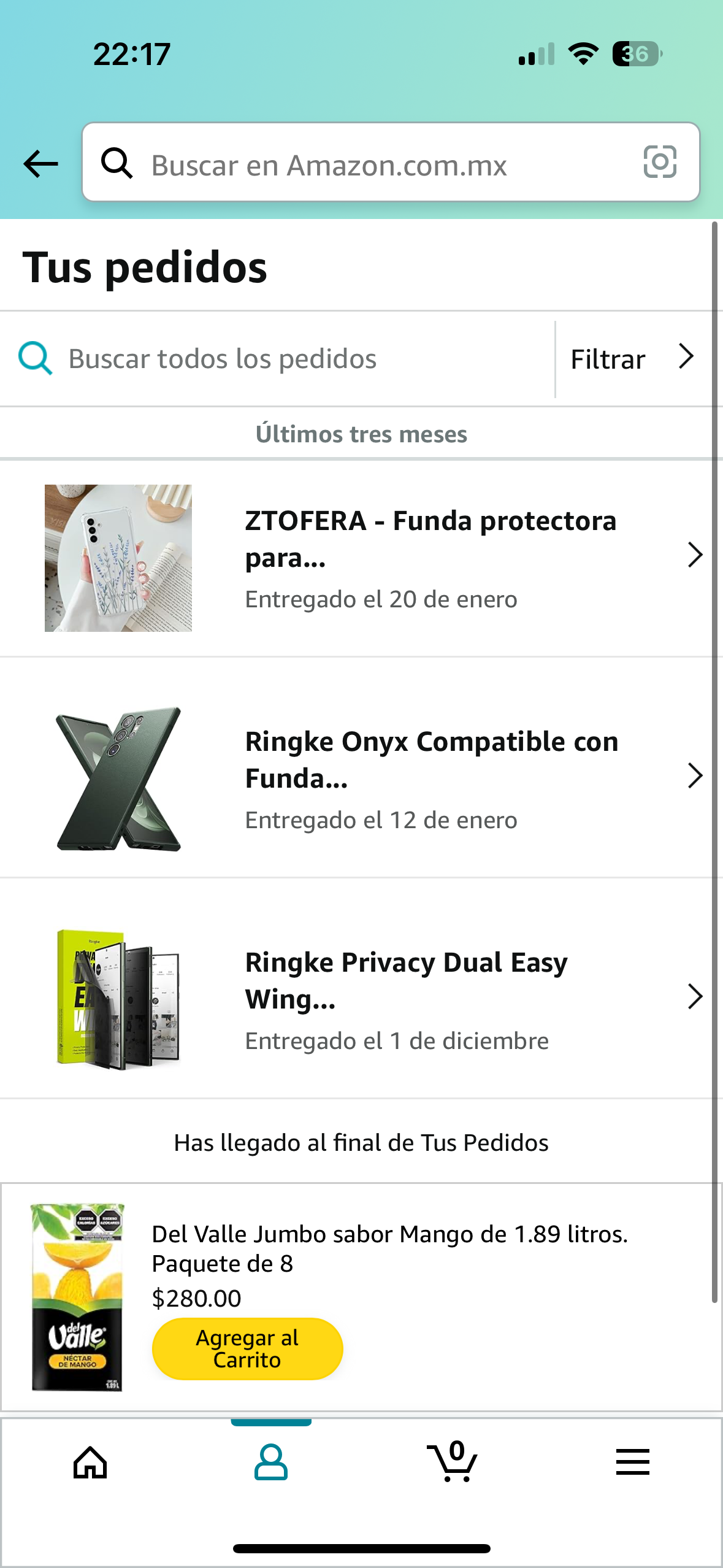 Amazon pedido no entregado online